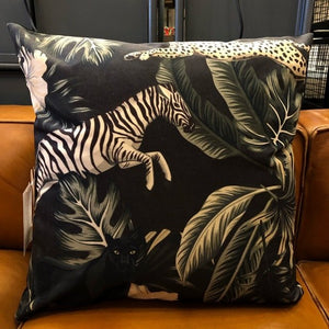 TOPANGA Homefurnishing ベルベットサファリクッションカバー　ZEBRA　45×45cm