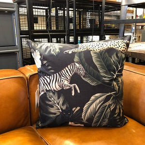 TOPANGA Homefurnishing ベルベットサファリクッションカバー　ZEBRA　45×45cm