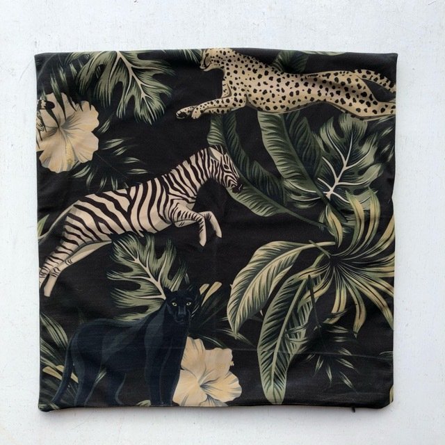 TOPANGA Homefurnishing ベルベットサファリクッションカバー　ZEBRA　45×45cm