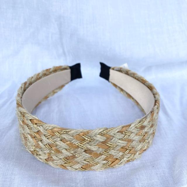 TOPANGA Accessory Bohemian Jute Headband, Beige