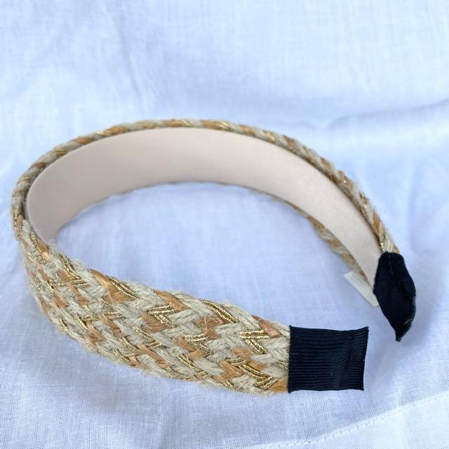 TOPANGA Accessory Bohemian Jute Headband, Beige
