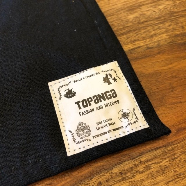 TOPANGA Kitchen グジャラート刺繍　ランチマット　40×30cm　ブラック