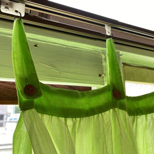 Double gauze curtain, green, 100 x 138 cm