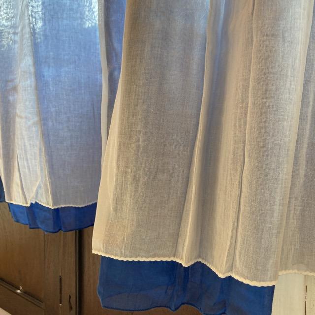 Double gauze curtain, blue, 100 x 138 cm