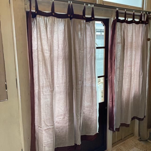Double gauze curtain, brown, 100 x 138 cm