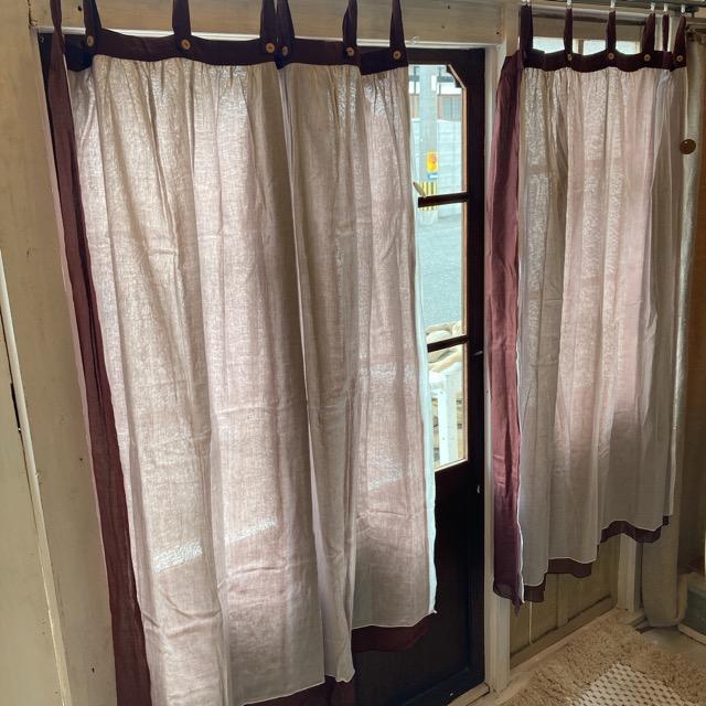 Double gauze curtain, brown, 100 x 138 cm