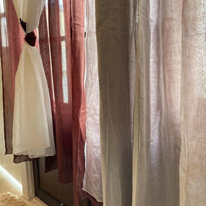 Double gauze curtain, brown, 100 x 138 cm