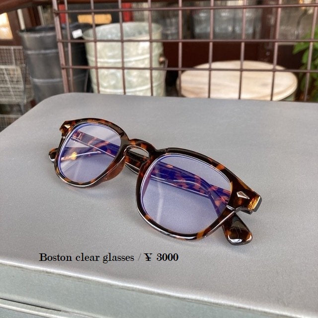 ボストンクリア眼鏡　べっ甲ブラウン