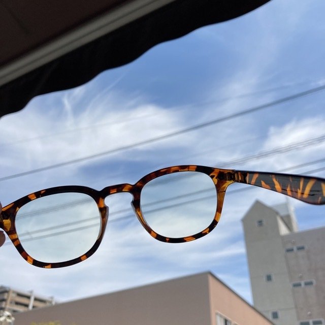 ボストンクリア眼鏡　べっ甲ブラウン
