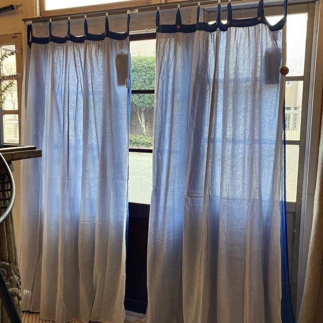 Double gauze curtain, blue, 100 x 178 cm