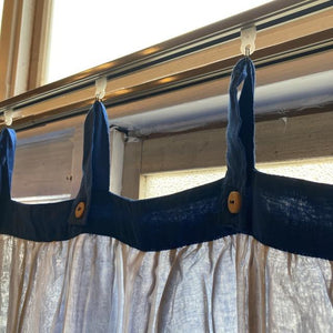 Double gauze curtain, blue, 100 x 178 cm