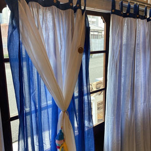 Double gauze curtain, blue, 100 x 178 cm