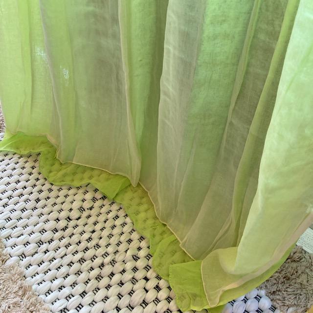 Double gauze curtain, green, 100 x 178 cm