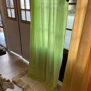 Double gauze curtain, green, 100 x 178 cm