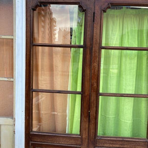 Double gauze curtain, green, 100 x 178 cm
