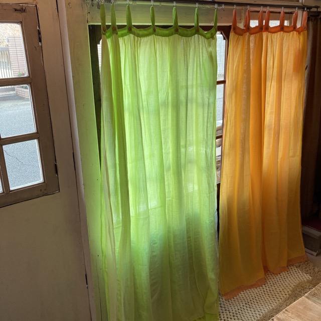 Double gauze curtain, green, 100 x 178 cm