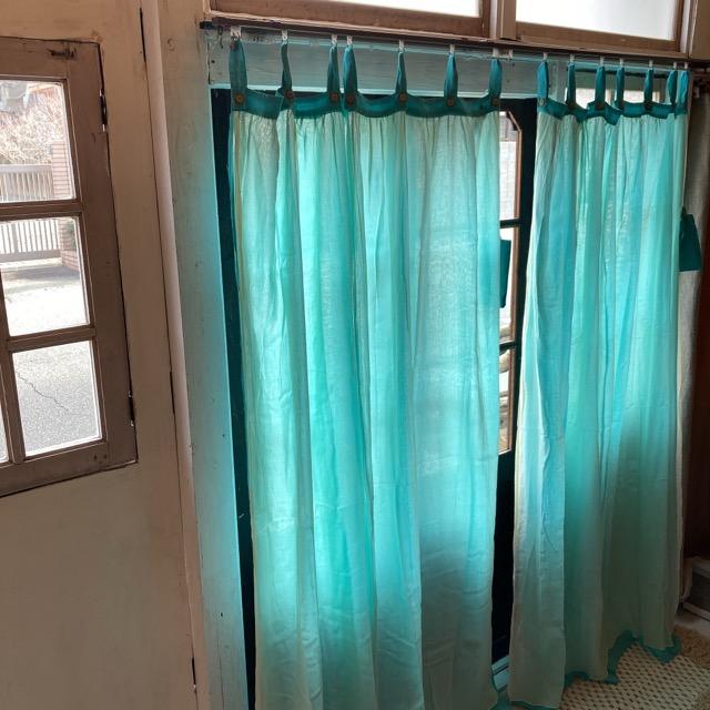 Double gauze curtain, turquoise, 100 x 178 cm