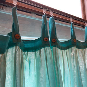 Double gauze curtain, turquoise, 100 x 178 cm