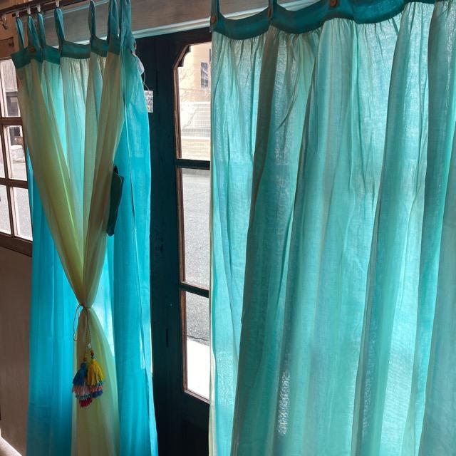 Double gauze curtain, turquoise, 100 x 178 cm