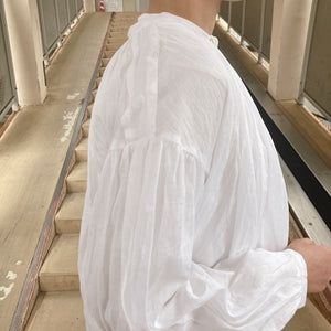 ICHI(イチ)　ボリュームピンタックシャツ　ホワイト