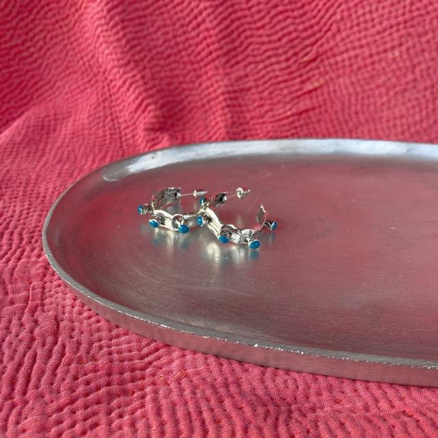 ソリッドアルミオーバルトレイ　シルバー