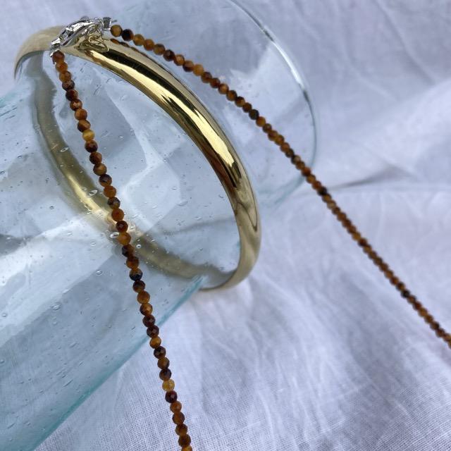 TOPANGA Accessory Mini Stone Choker Tiger Eye