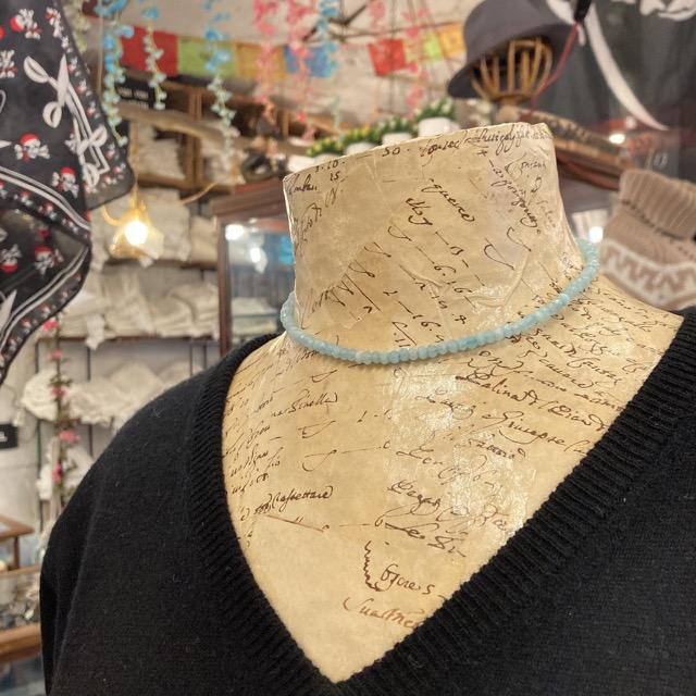 TOPANGA Accessory Mini Gem Choker Aquamarine