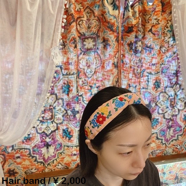 Embroidered Headband Pink