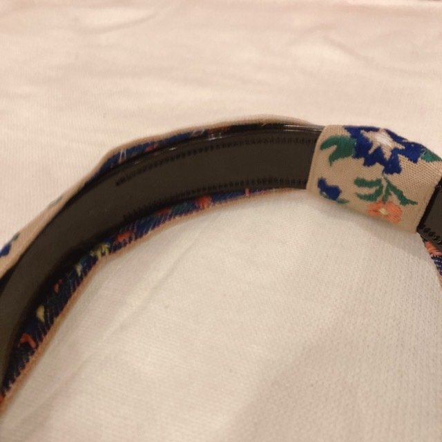 Embroidered Headband, Blue