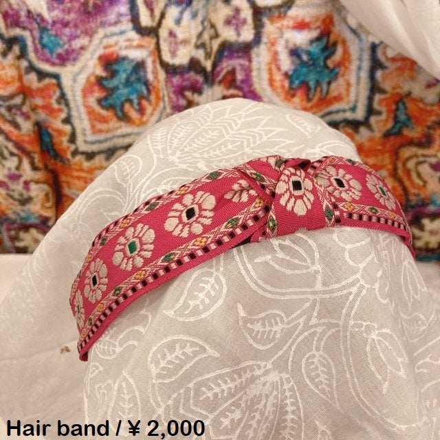 チロリアンテープカチューシャ　ピンク