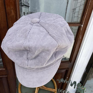 TOPANGA Accessory Corduroy Newsboy Cap, Grey