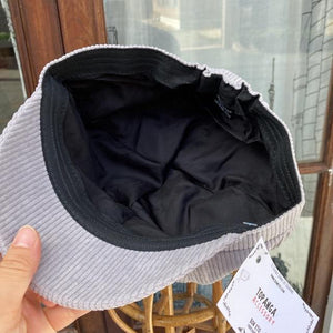 TOPANGA Accessory Corduroy Newsboy Cap, Grey