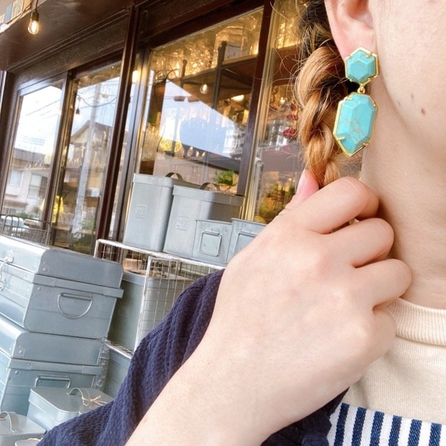 TOPANGA Accessories　ターコイズヘキサピアス