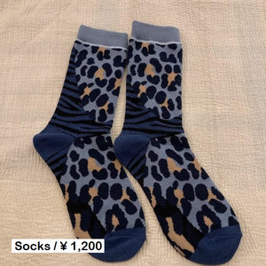 TOPANGA SOCKS 　レオパードソックス　ブルー