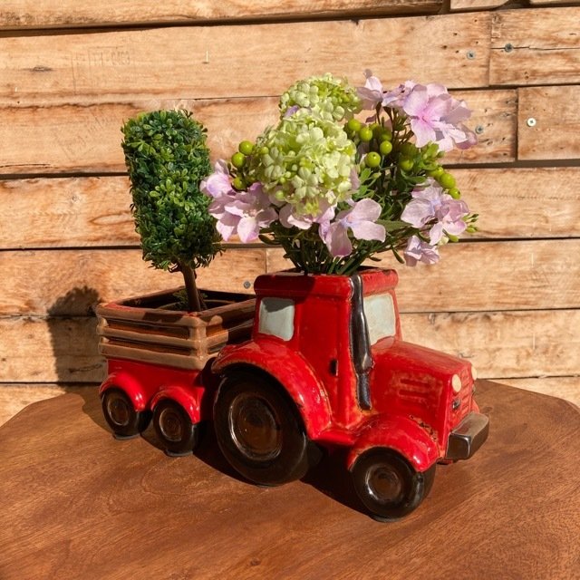 Flower Pot Red Truck