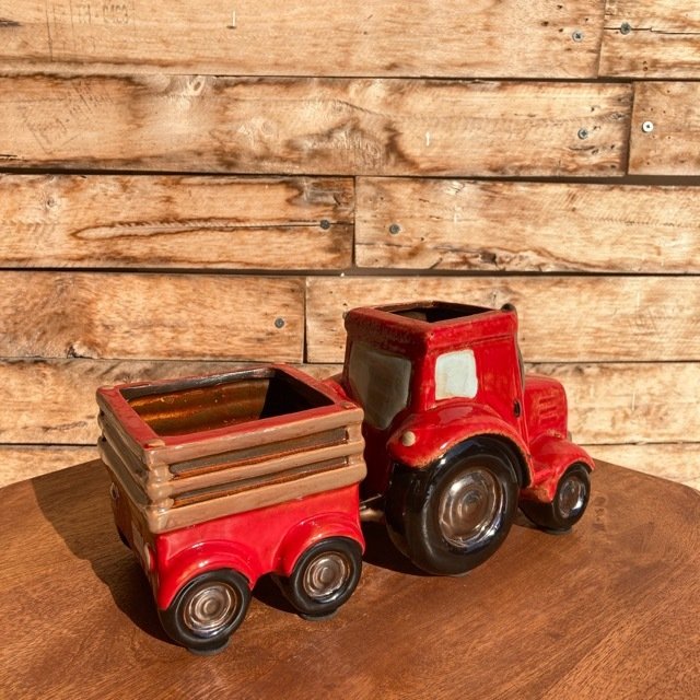 フラワーポット　赤いトラック