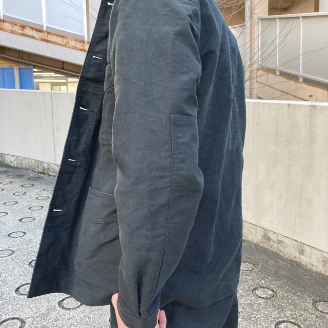 フランスタイプ モールスキンワークジャケット ブラック – BON ETO vikings