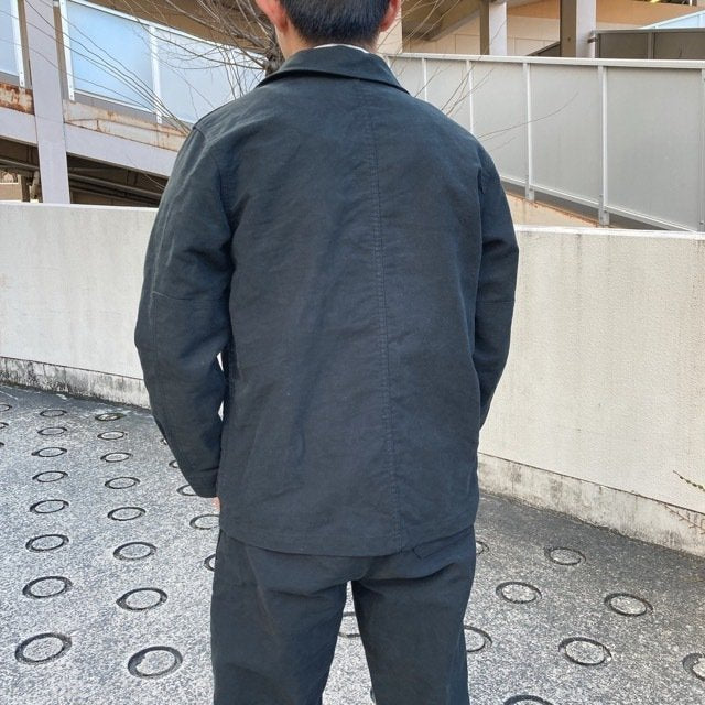 フランスタイプ　モールスキンワークジャケット　ブラック