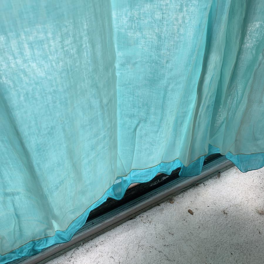 Double gauze curtain, turquoise, 100 x 200 cm