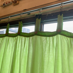 Double gauze curtain, green, 100 x 200 cm