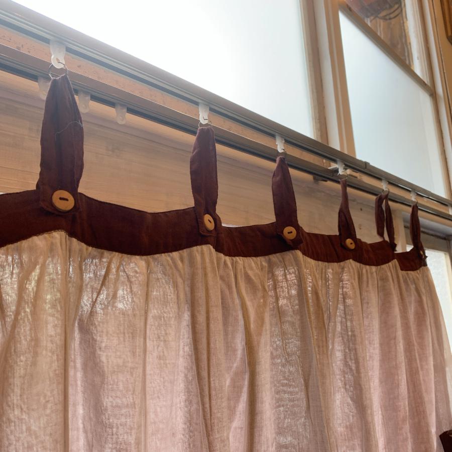 Double gauze curtain, brown, 100 x 200 cm