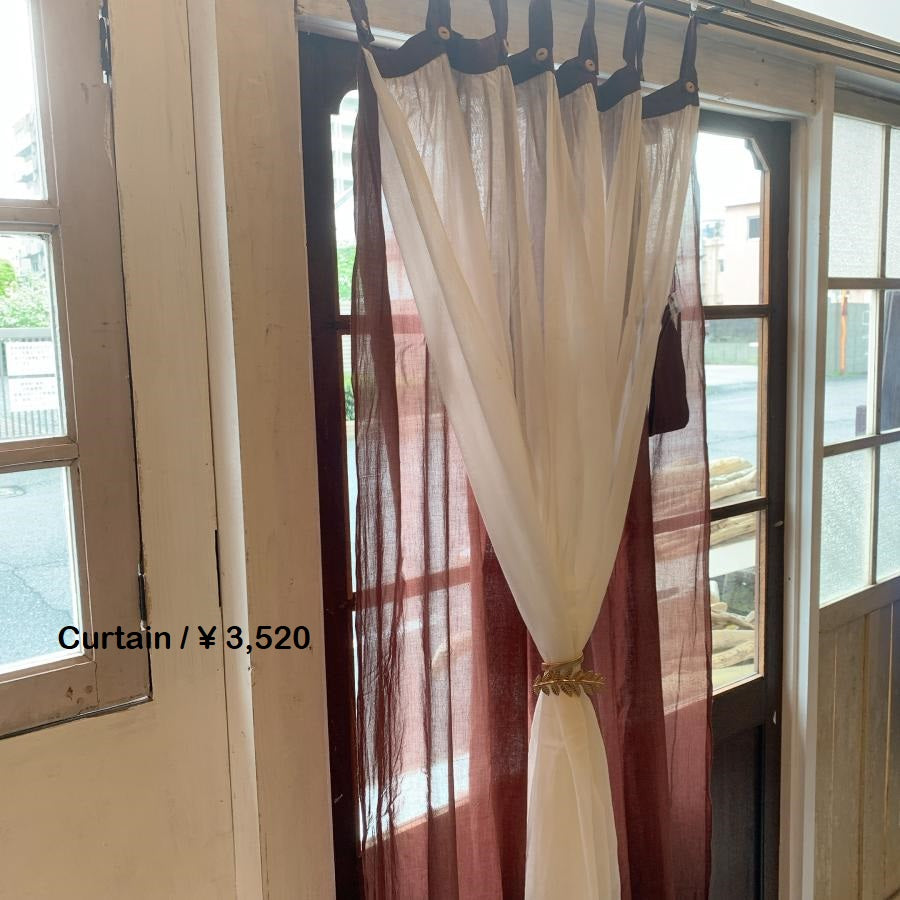 Double gauze curtain, brown, 100 x 200 cm