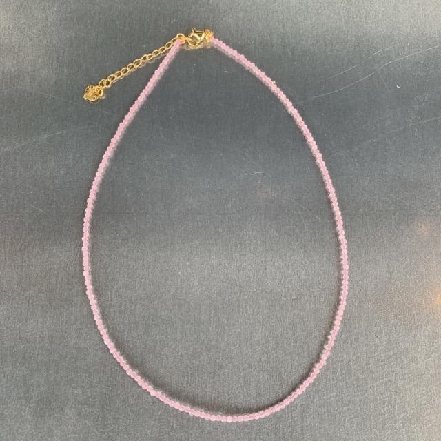 TOPANGA Accessory Mini Stone Choker Pink Crystal