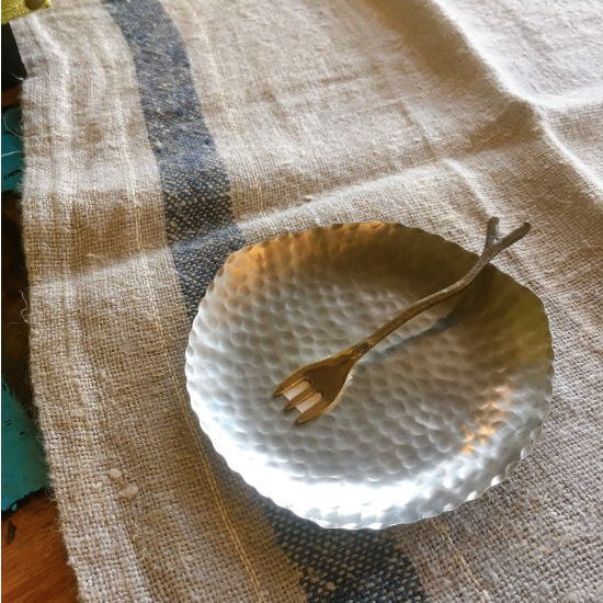 ステンレス　槌目プレート　Mサイズ