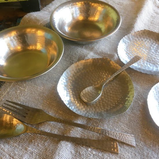 ステンレス　槌目プレート　Mサイズ