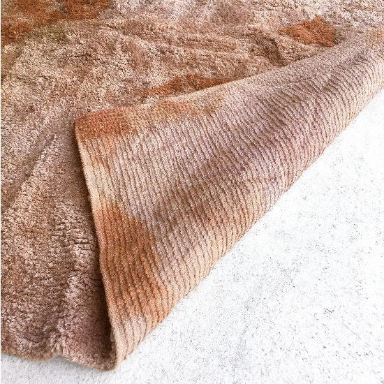 TOPANGA Homefurnishing 手織りのふわふわラグマット　ブラウン　160×230cm