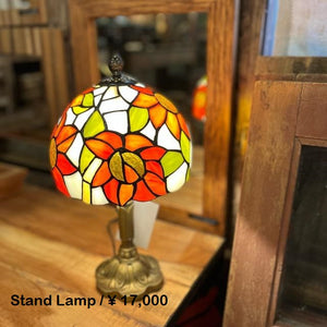 TOPANGA Lighting ステンドグラステーブルランプ オレンジ【送料無料