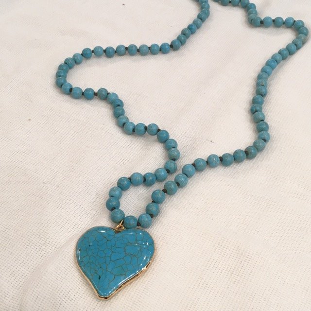 TOPANGA Jewelry Turquoise Charm Necklace 2 Types Heart Star
