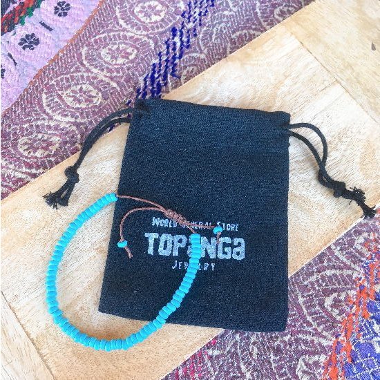 TOPANGA ACCESSORY　ビーズブレスレット　ターコイズ　Mサイズ