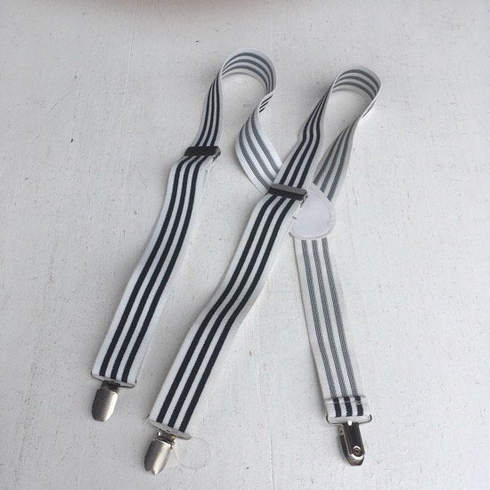 TOPANGA ACCESSORIES Clip Suspenders White Stripes